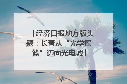 经济日报地方版头题：长春从“光学摇篮”迈向光电城